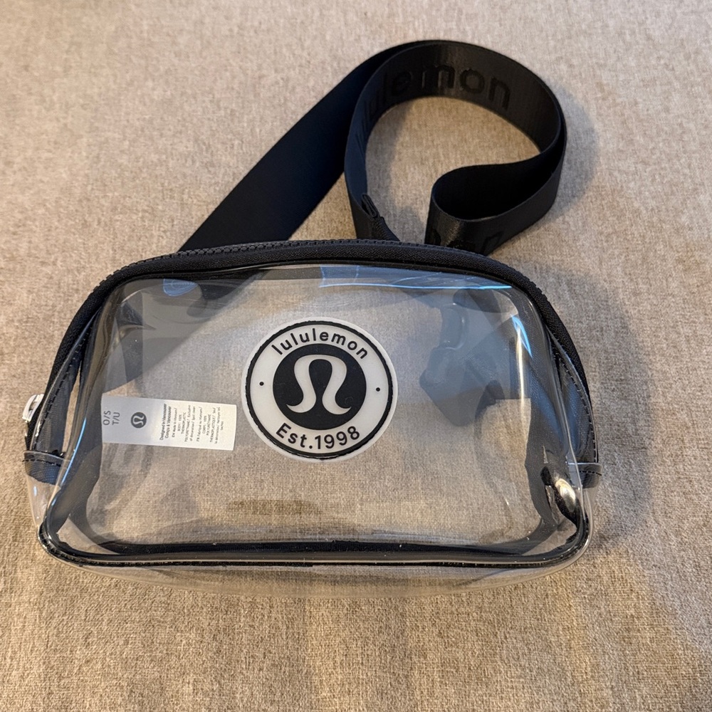 lululemon Everywhere Belt Bag Clear 1L Black-Excellent Condition, Used Once
